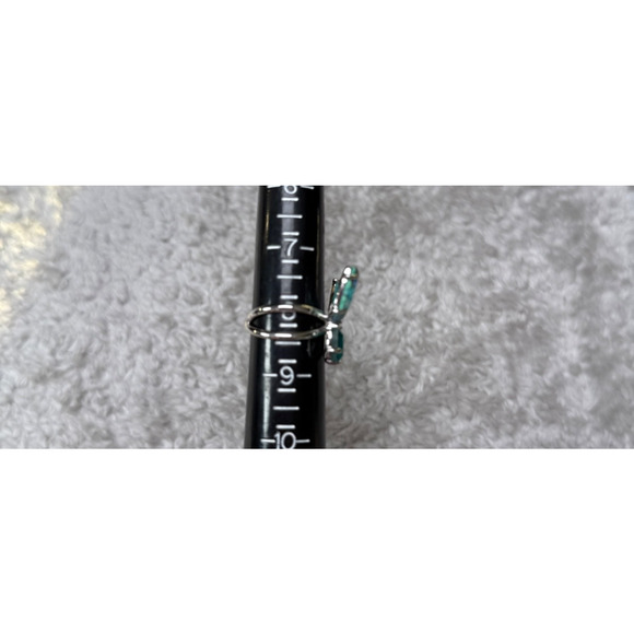 Kendra Scott Bianca Blue Aqua Butterfly Cocktail Ring Silver Mix Size 8 NWOT - Picture 4 of 4